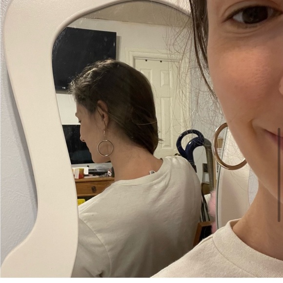 Silver Hoop Earrings - Picture 14 of 15